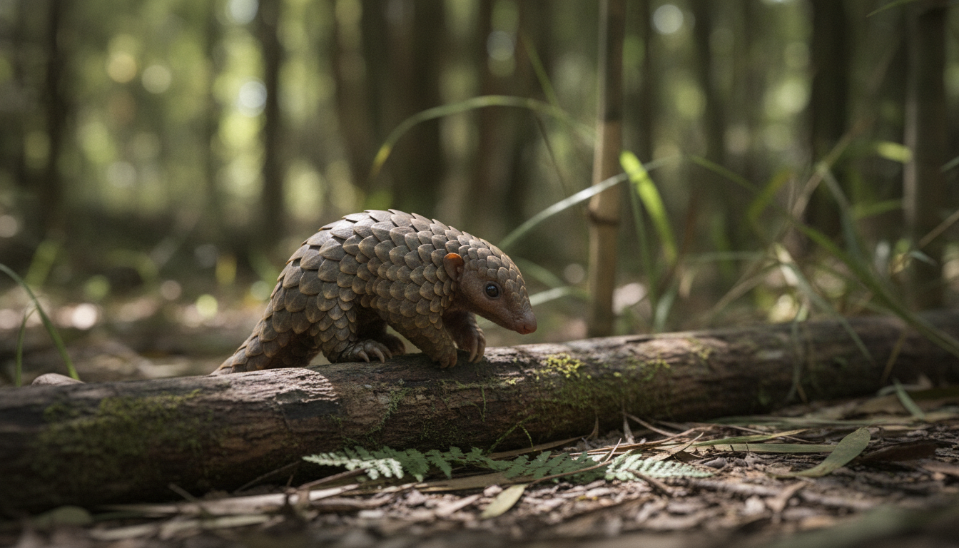 Baby pangolin — tiny scales just starting to form