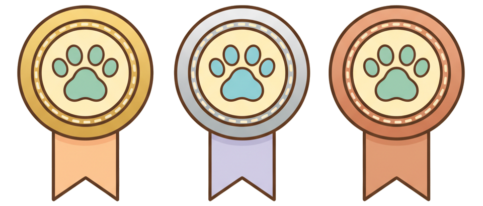 Gold, silver and bronze Little Explorer badges