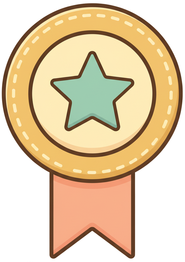 Discovery badge — gold star medal