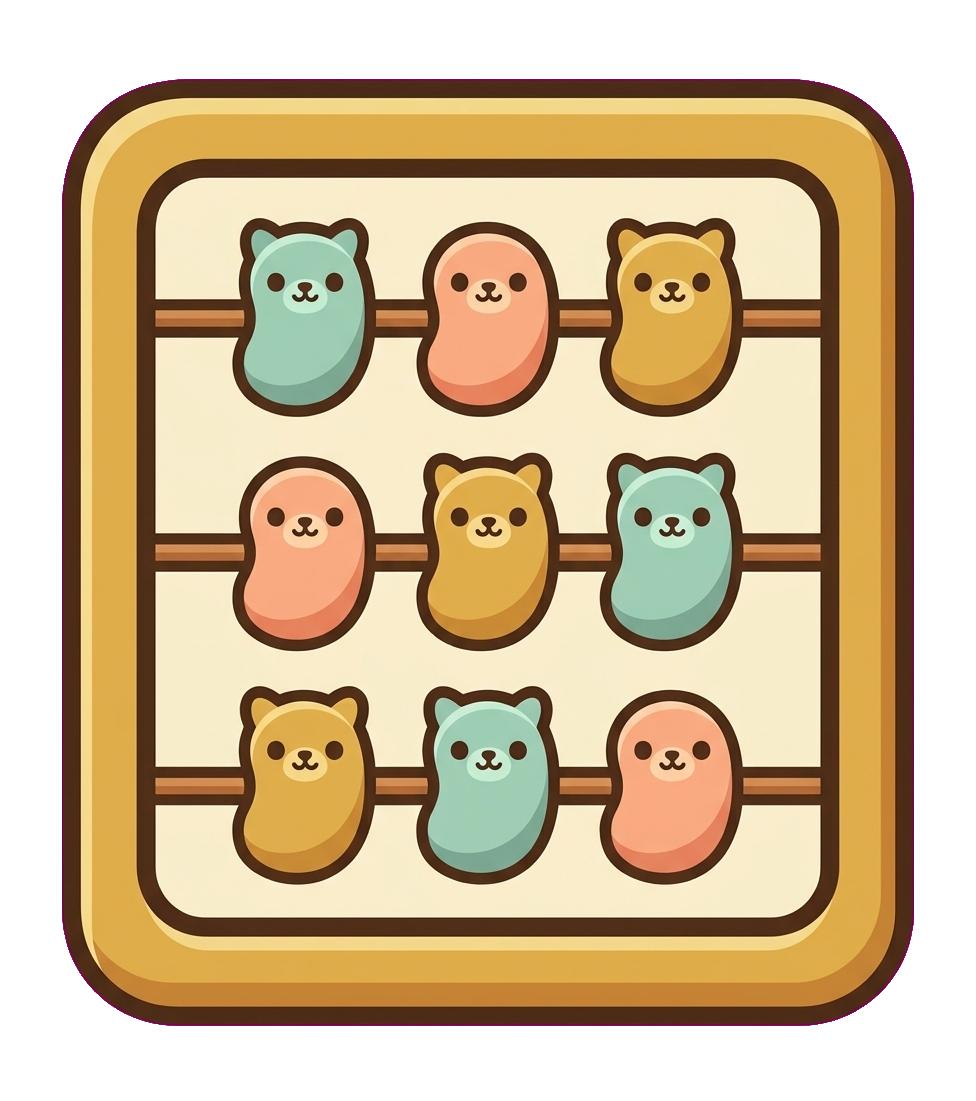Count Safari game icon — an abacus of animal beads for counting