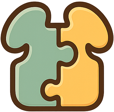 Puppy Puzzle game icon — snap-fit jigsaw pieces of animals