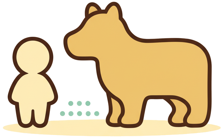 Size comparison — child standing next to animal
