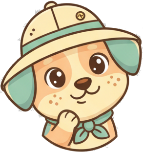 Young Explorer pup mascot for ages 5 to 9