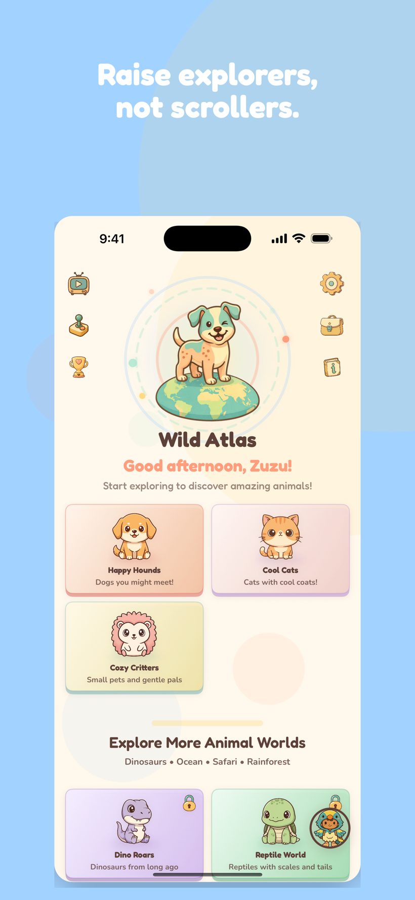 Wild Atlas home screen